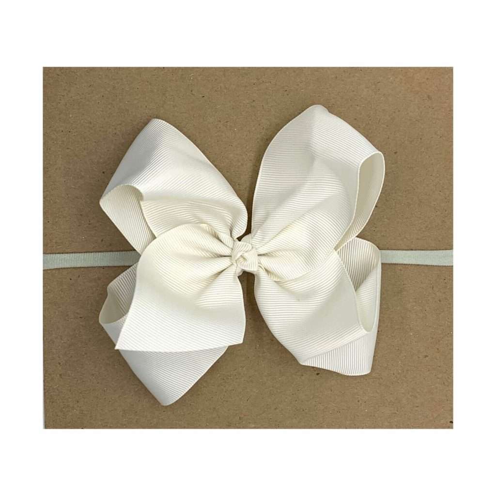 Headband elástica con moño de listón para toda edad - Beige
