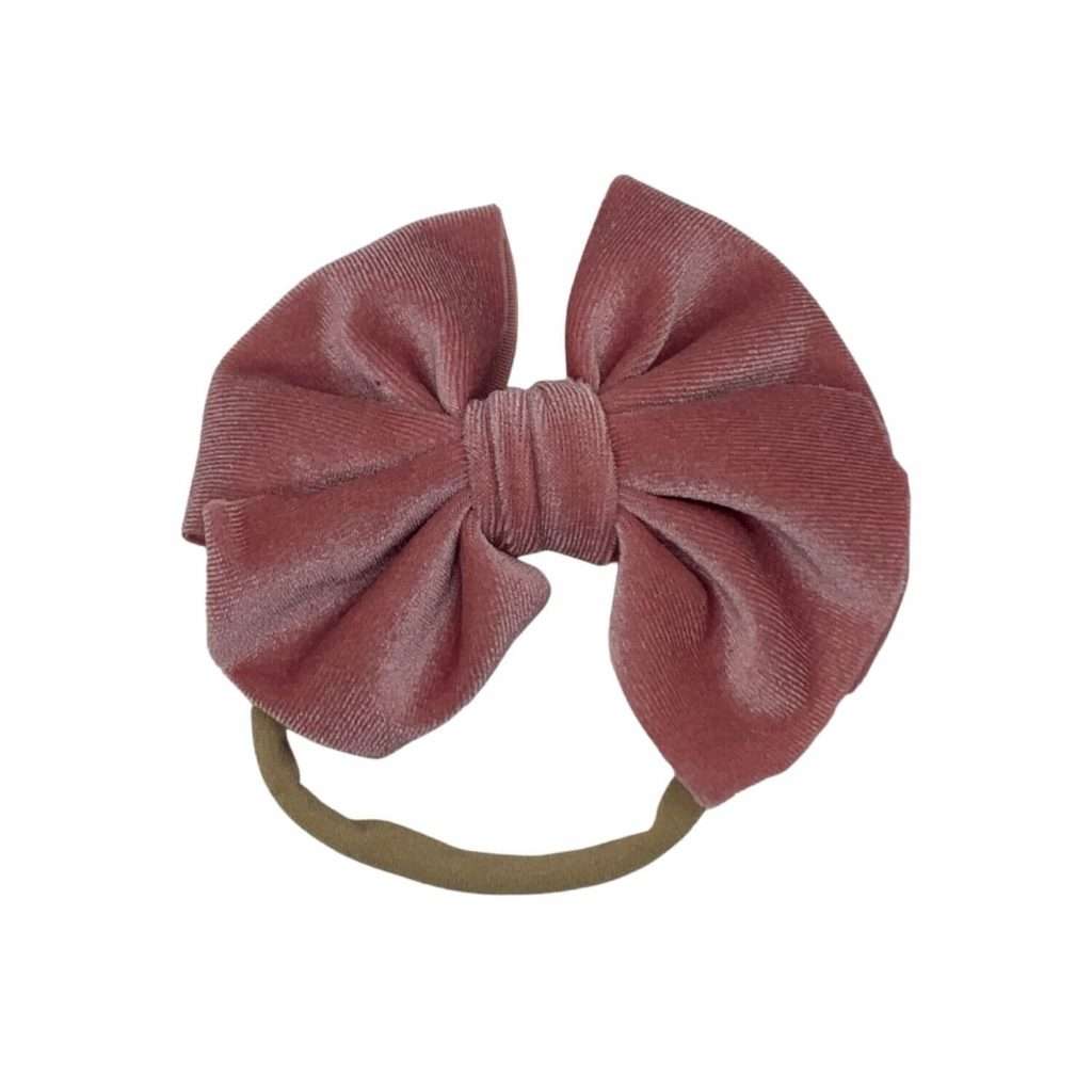 Headband para toda edad con moña velvet - Palo rosa