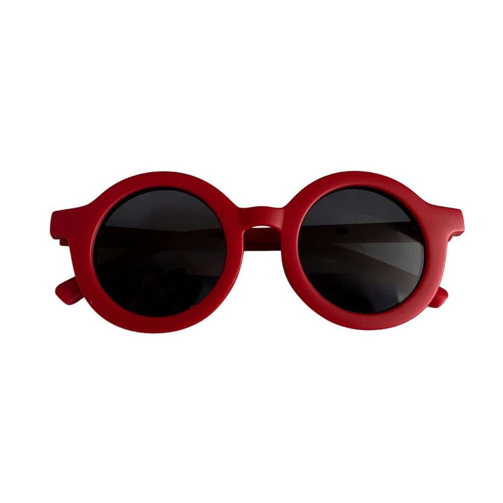 Lentes redondos de sol para niña de 2 a 8 años - Rojo