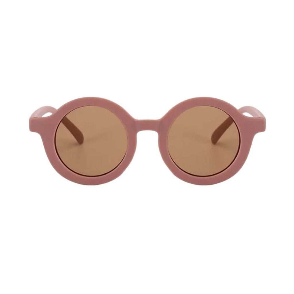 Lentes redondos de sol para niña de 2 a 8 años - Café