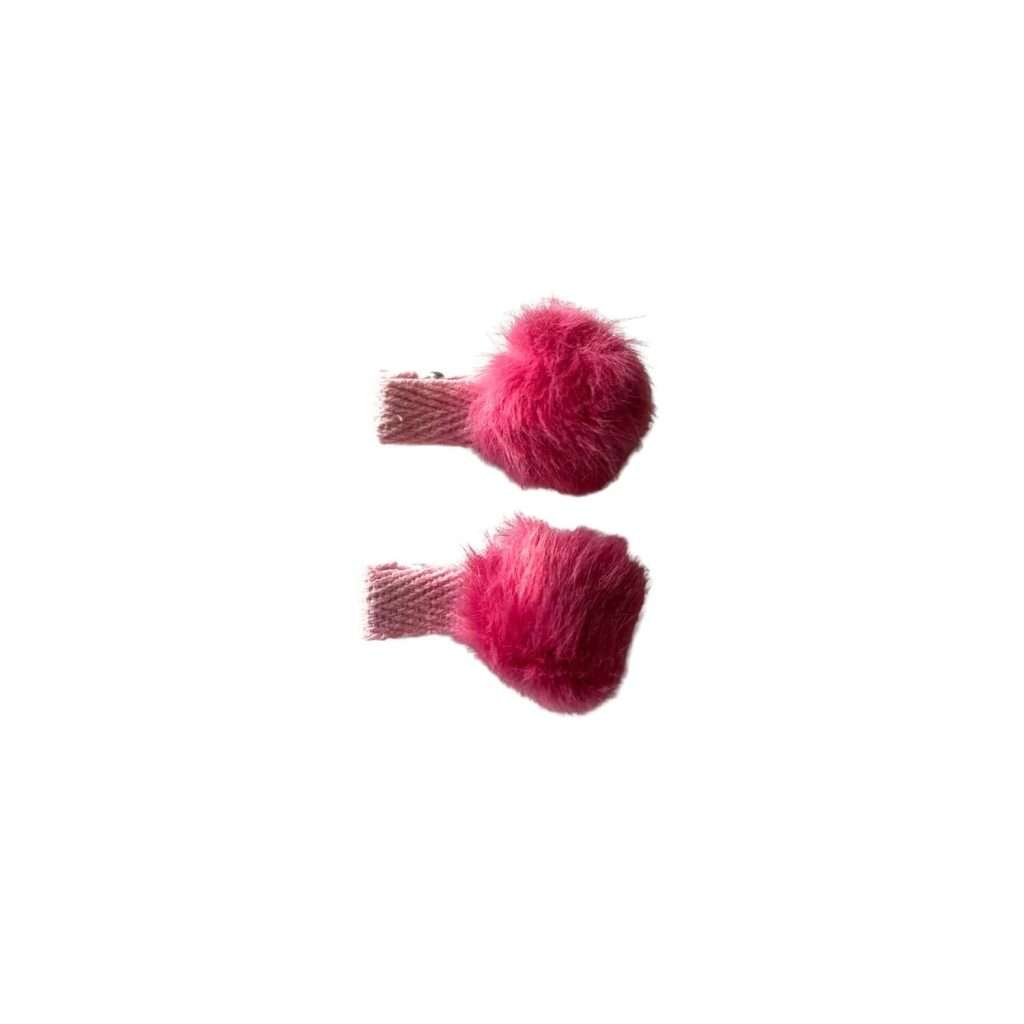 Par de ganchitos de 4cm con pompón - Fucsia