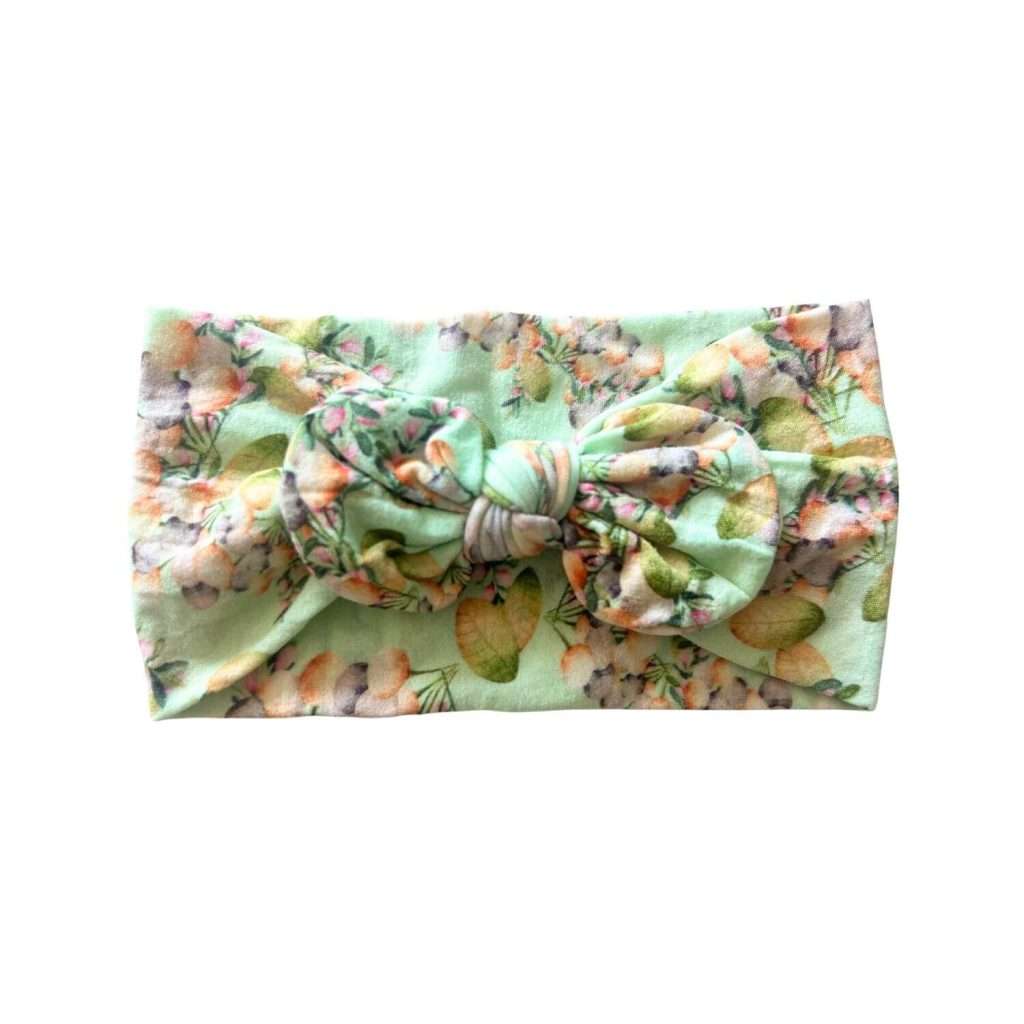 Headband suave y elastica con print para bebé - Menta