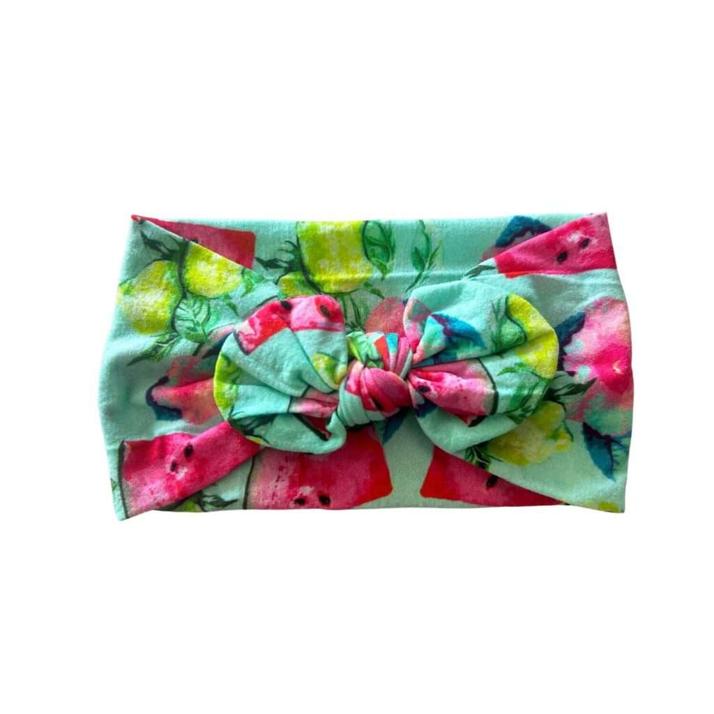 Headband suave y elastica con print para bebé - sandia